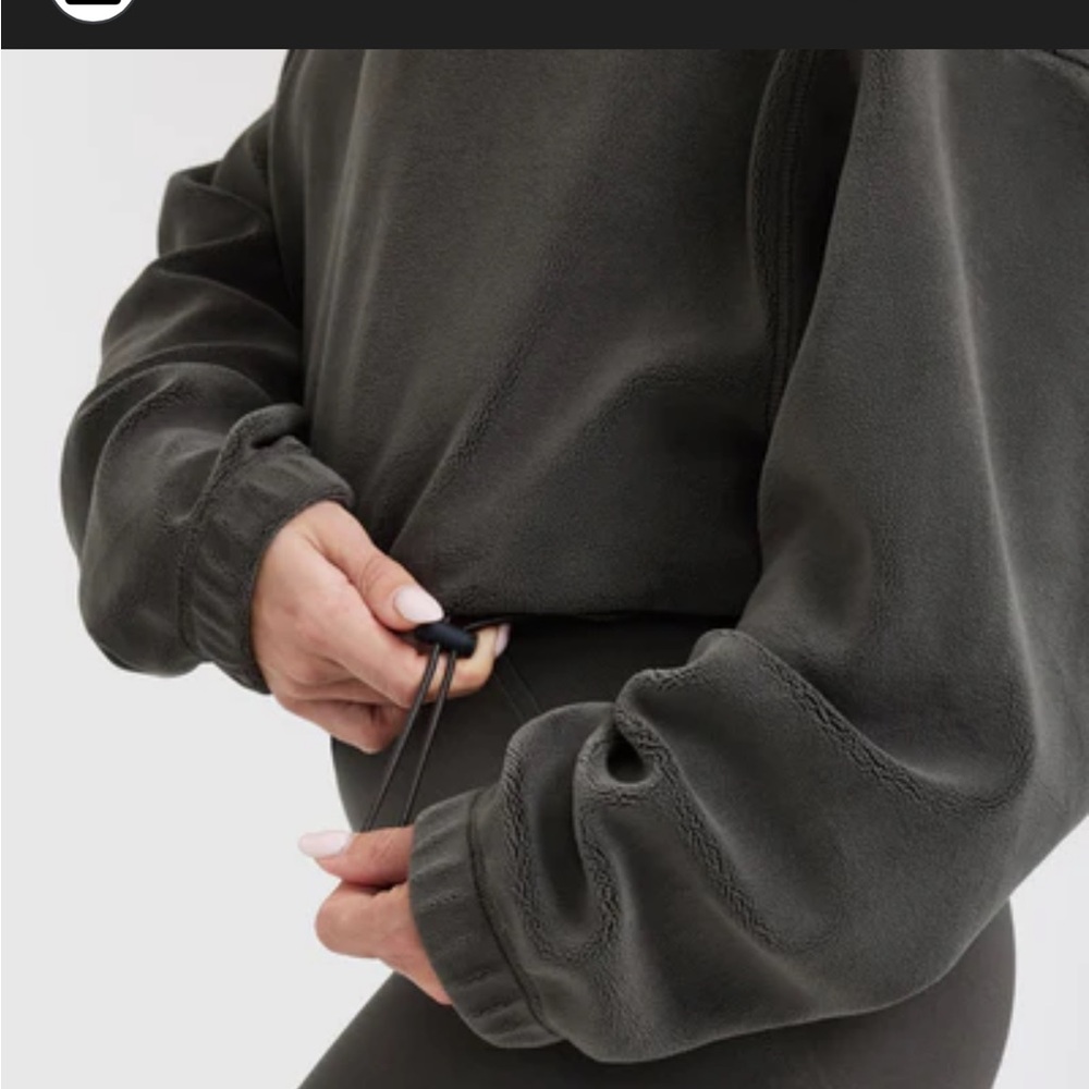 Oner Active fleece oversized hoodie deep taupe M - Picture 3 of 5